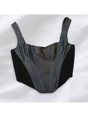 House of CB Silver and black corset top